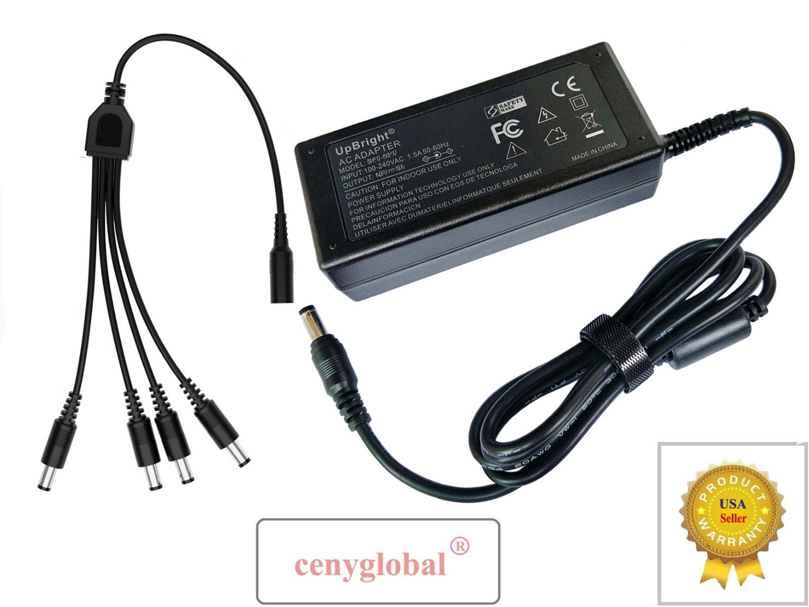 24V AC Power Adapter +4 splitter Cord For TrueLumen Pro Dual Dimmable LED Strips