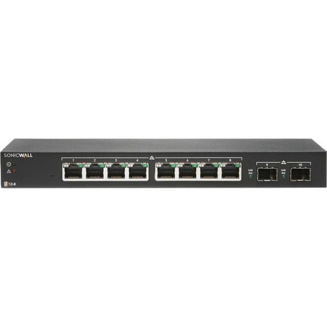SonicWALL SWS12-8 10 Port Ethernet Switch - 02-SSC-2462