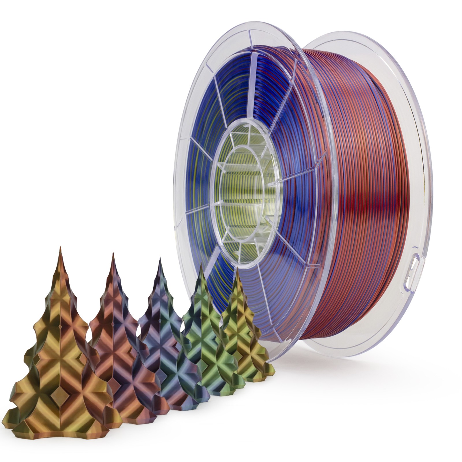 Ziro 3D Tri-Color Silk PLA 1.75mm 1kg, Dimensional Accuracy +/- 0.03mm