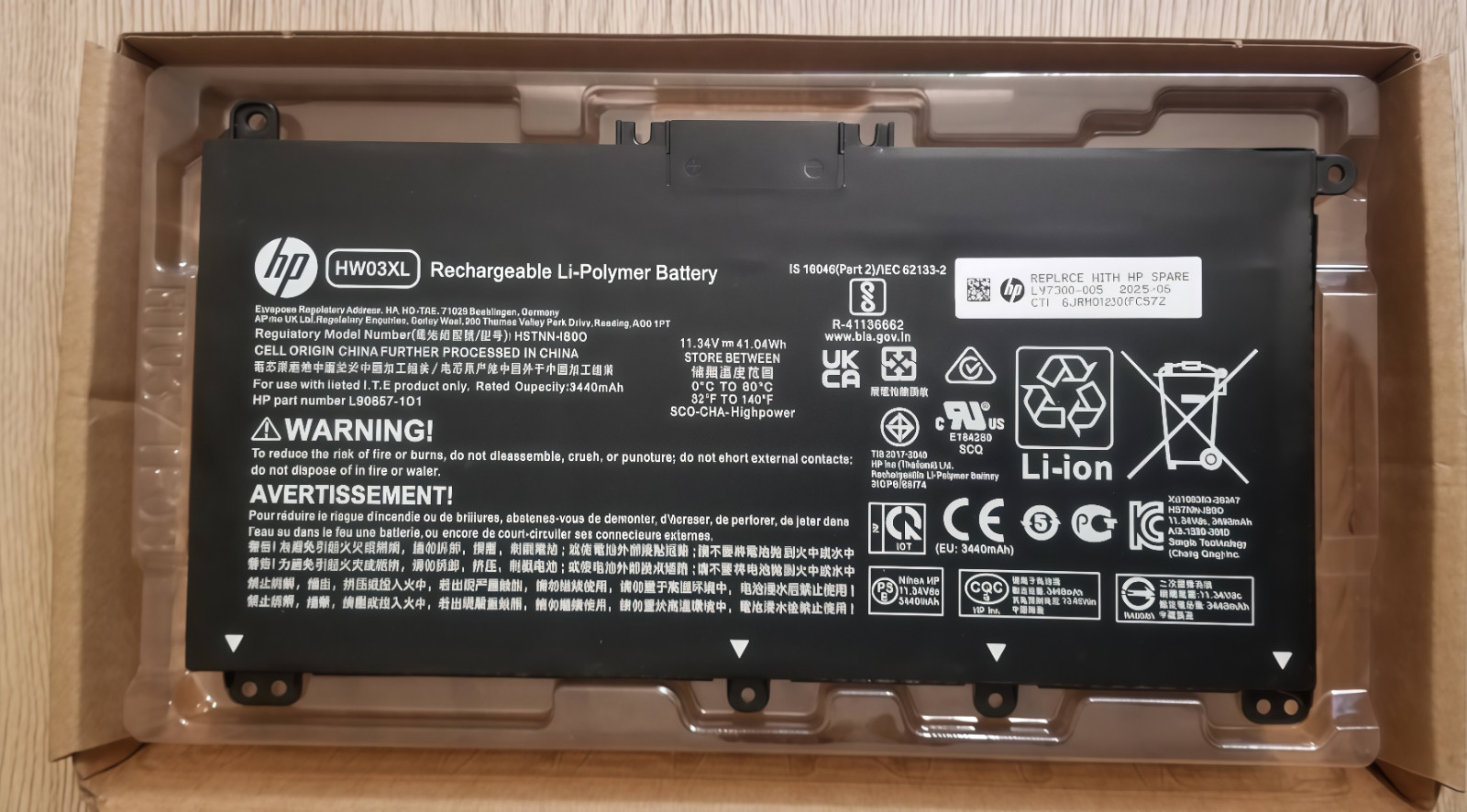 Genuine HW03XL Battery For HP Pavilion 15-EG 15-EH 17-CN 17-CP L97300-005 41.04W