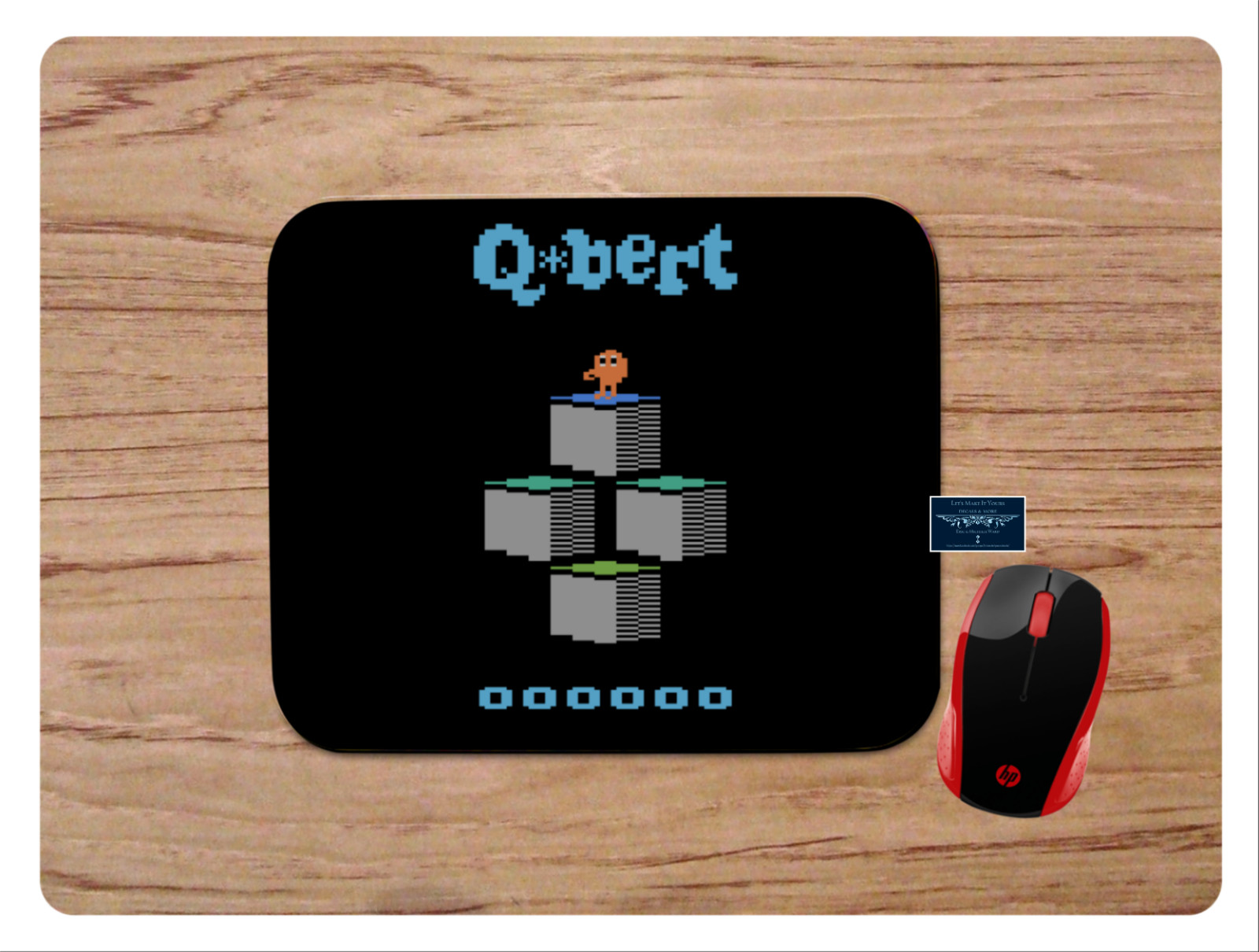Q*BERT RETRO ATARI INSPIRED ART CUSTOM PC MOUSE PAD DESK MAT HOME SCHOOL GIFT