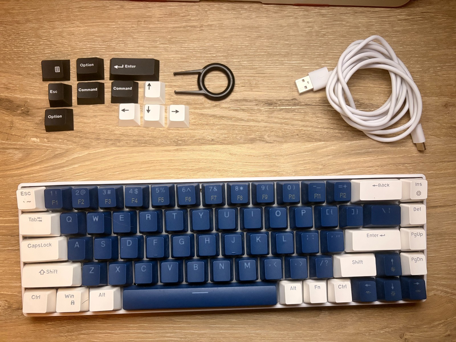 Magegee MK-BOX wired keyboard With hot-swappable keyset (Blue and white)