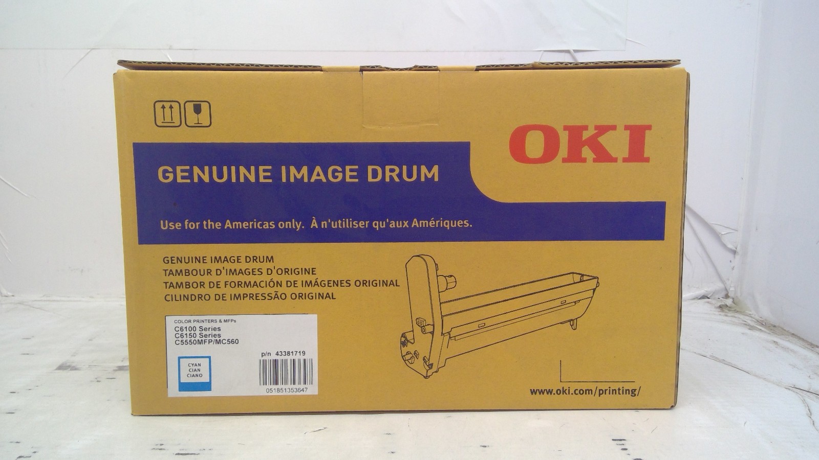 Genuine OKI C6100/MC560 Cyan Imaging Drum Cartridge 43381719