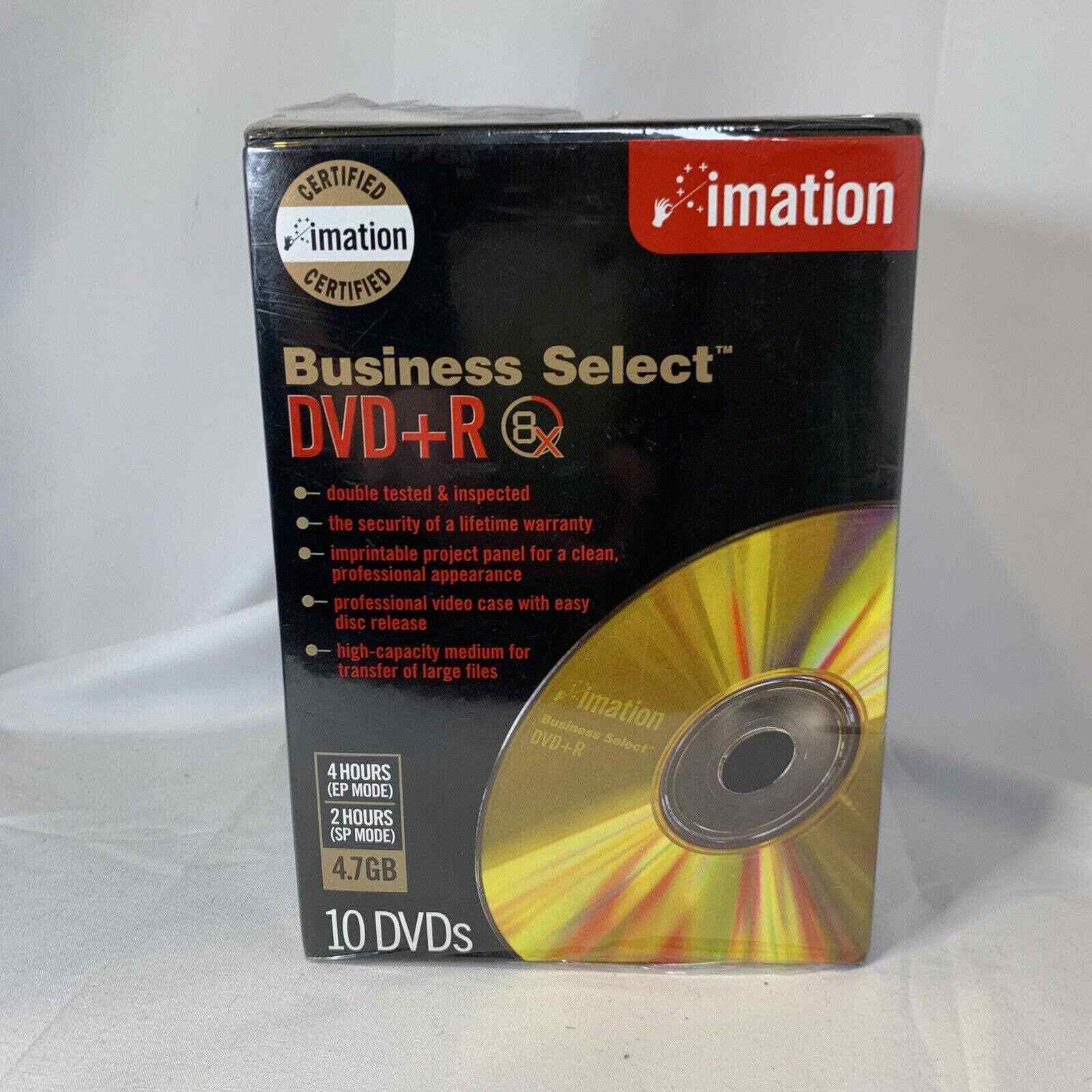 Imation Busines Select DVD+R - 10 DVD's plus video cases 4.7GB