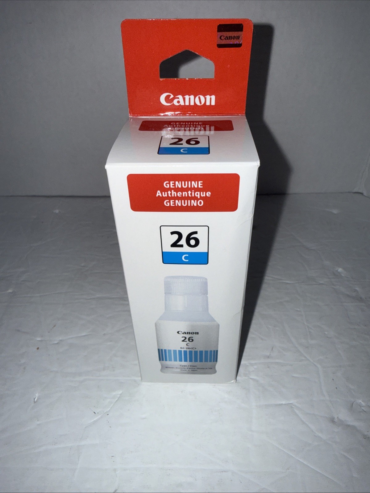 Canon GI-26 Genuine Pigment Cyan Ink Bottle, Compatible with Megatank GX7120, GX