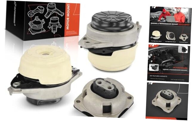 3PCS Engine Motor Mount and Transmission Mount Kit Compatible with Mercedes