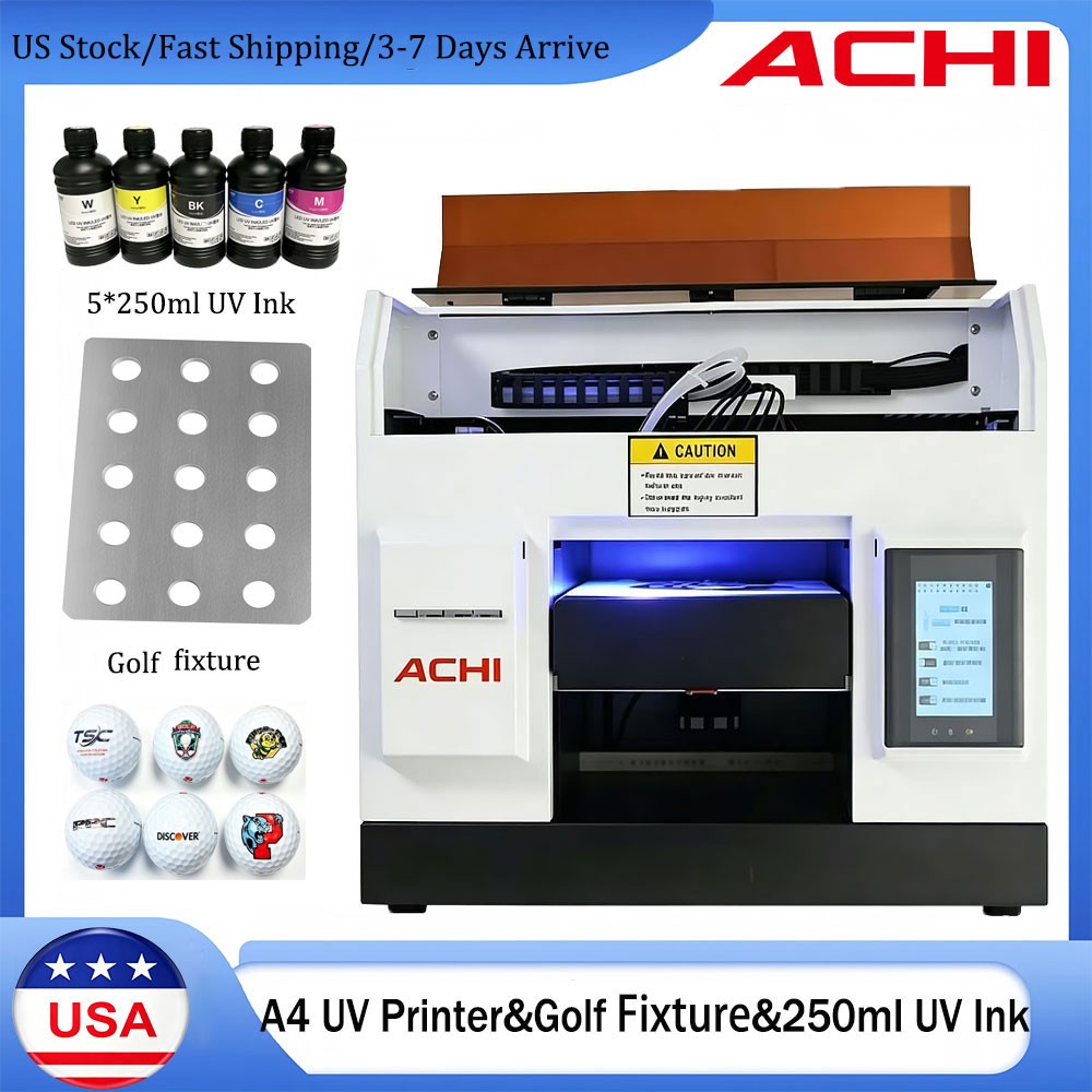 A4 Flatbed UV Inkjet Printer with Golf fixture for Batch Printing of Golf Balls