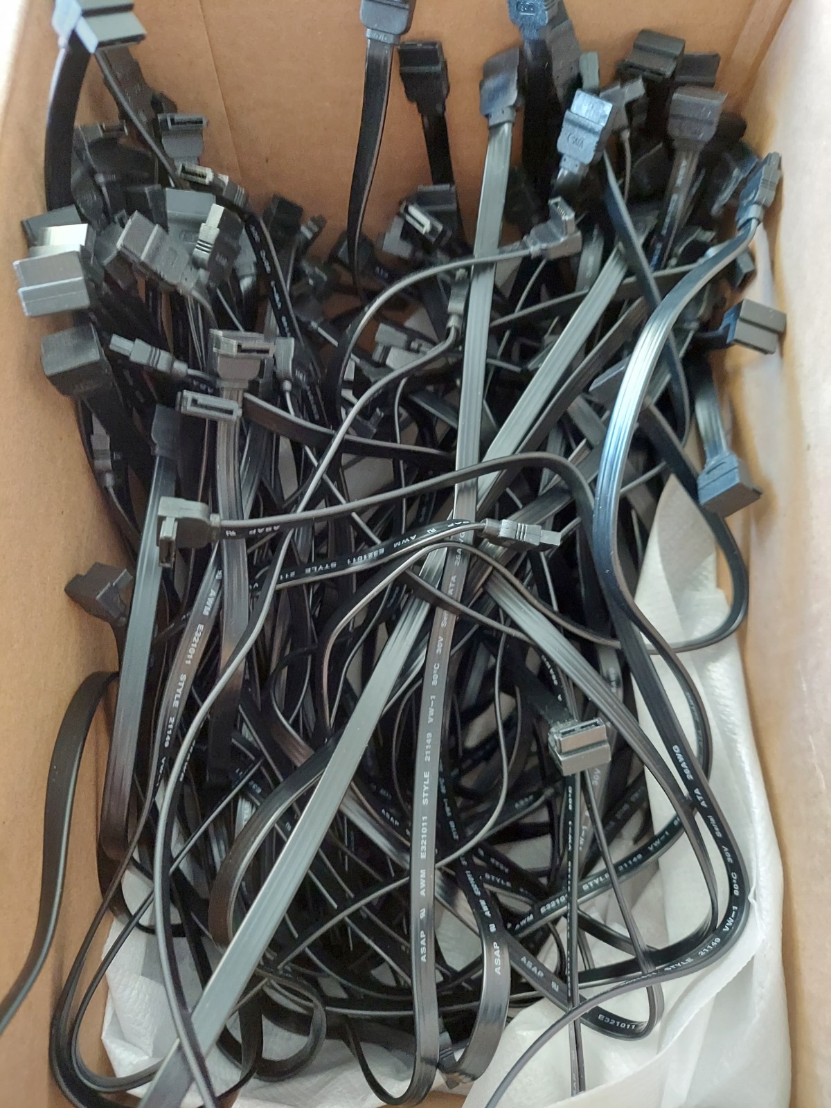 Bulk Lot 50 OEM Asus AsLink SATA Serial ATA L angle 28" inch drive cable cord PC