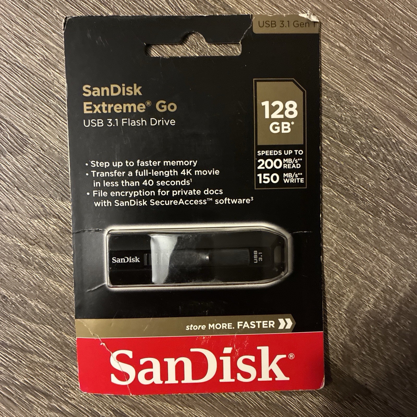 SanDisk Extreme Go 128GB USB Solid State Flash Drive SSD CZ800 USB3.1 US