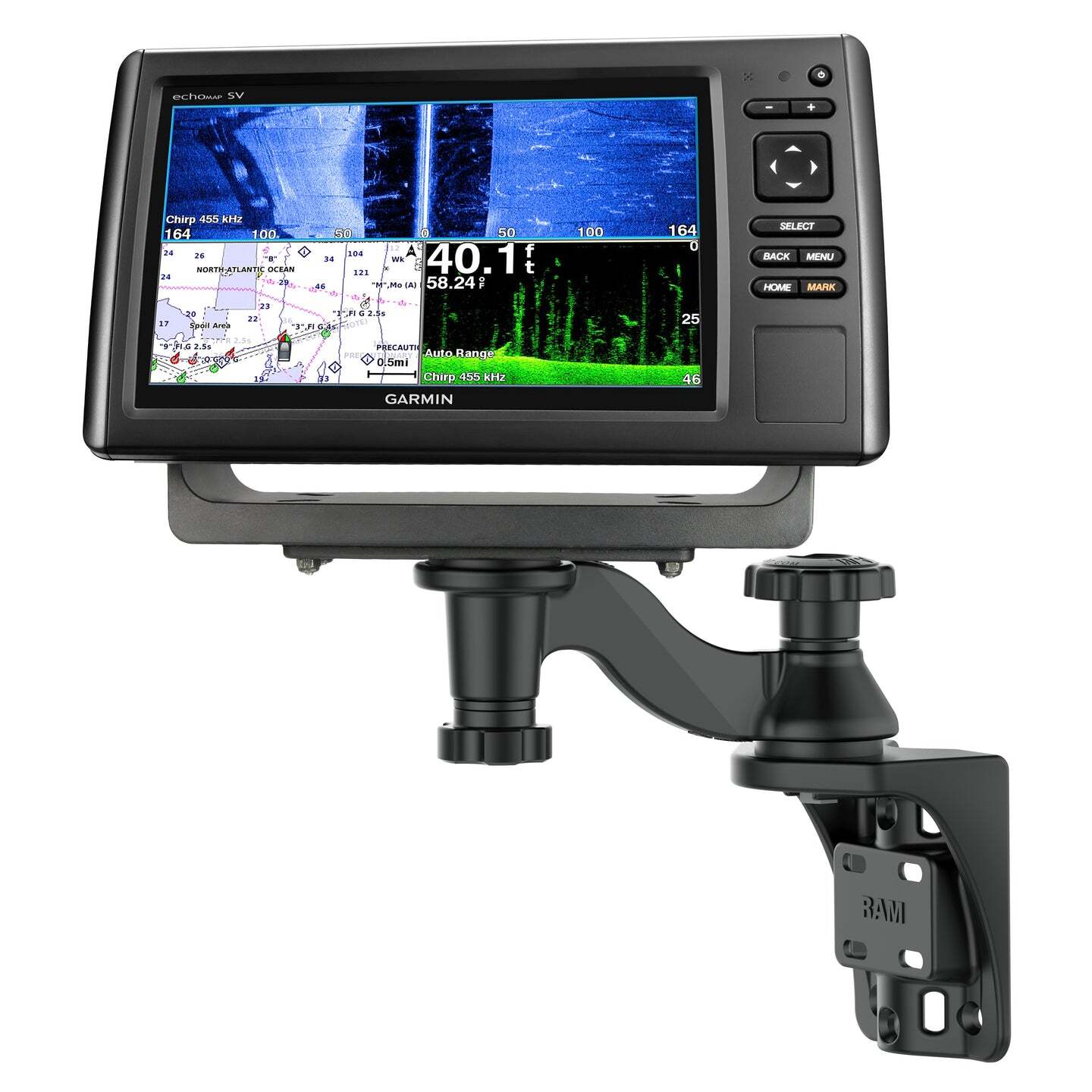 RAM-109VU  RAM Vertical 6" Swing Arm Mount for Fishfinde...