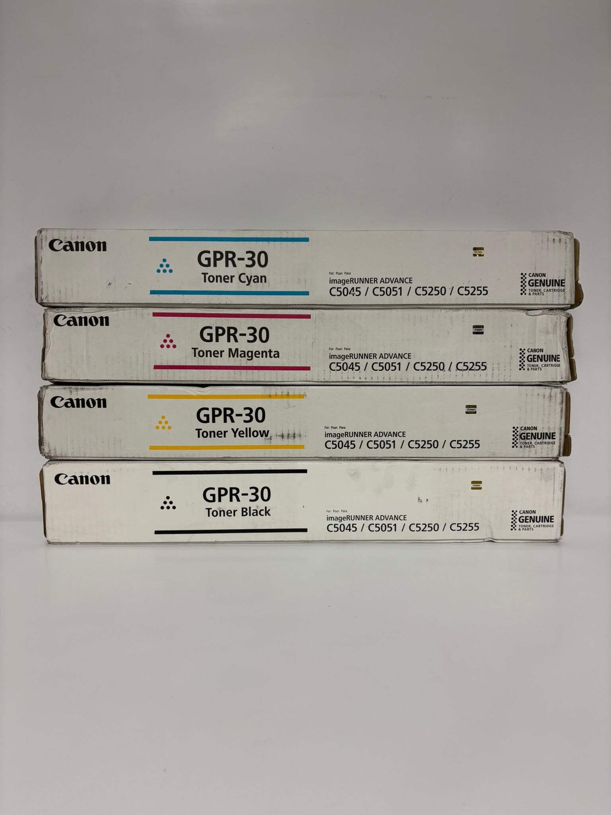 4 New Genuine Canon iR ADVANCE C5045,C5051,C5250,C5255 GPR-30 CMYK Toners