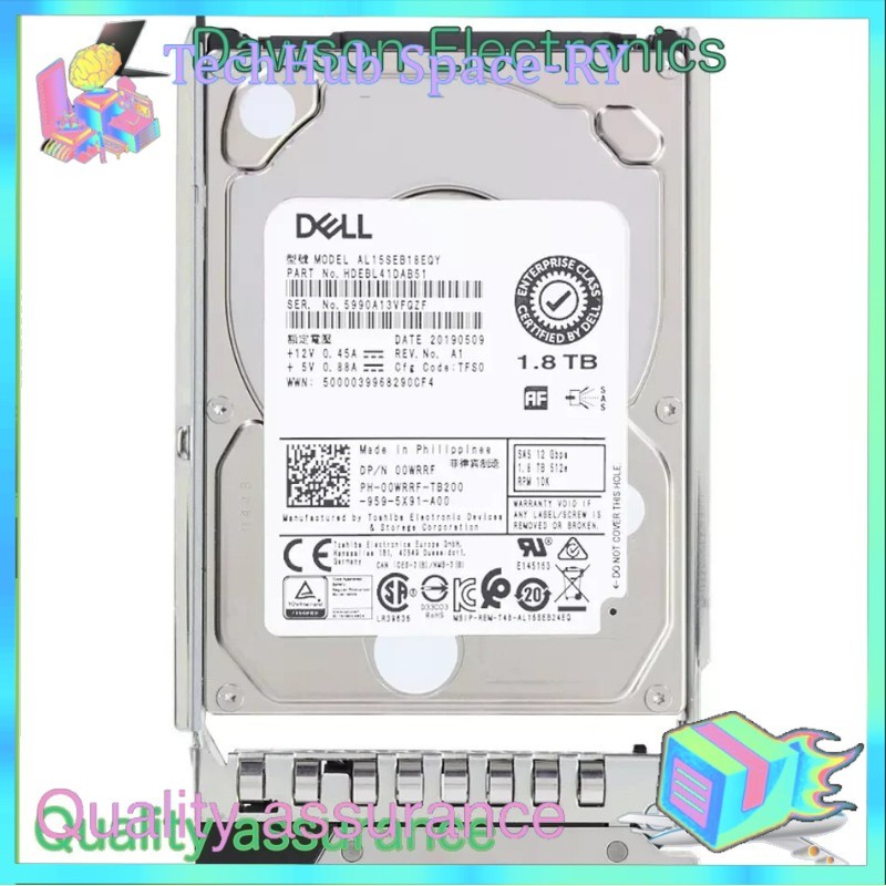 Dell 0WRRF 1.8TB 10K 12Gbps SAS 00WRRF 2.5'' 512e HDD Hard Drive 14/15/16G KIT