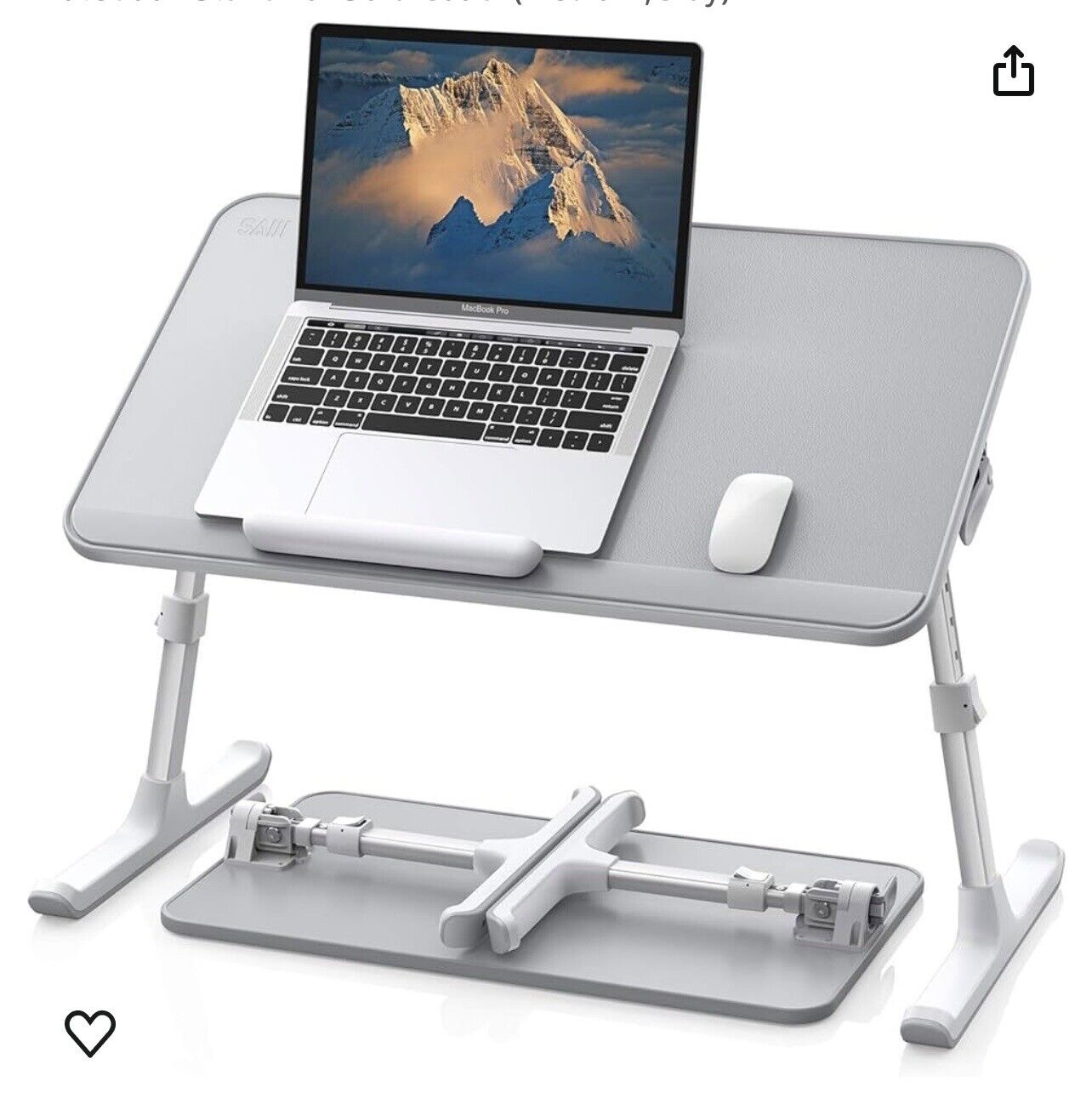 Bed Table Laptop Tray Height & Angel Adjustable Grey SAIJI