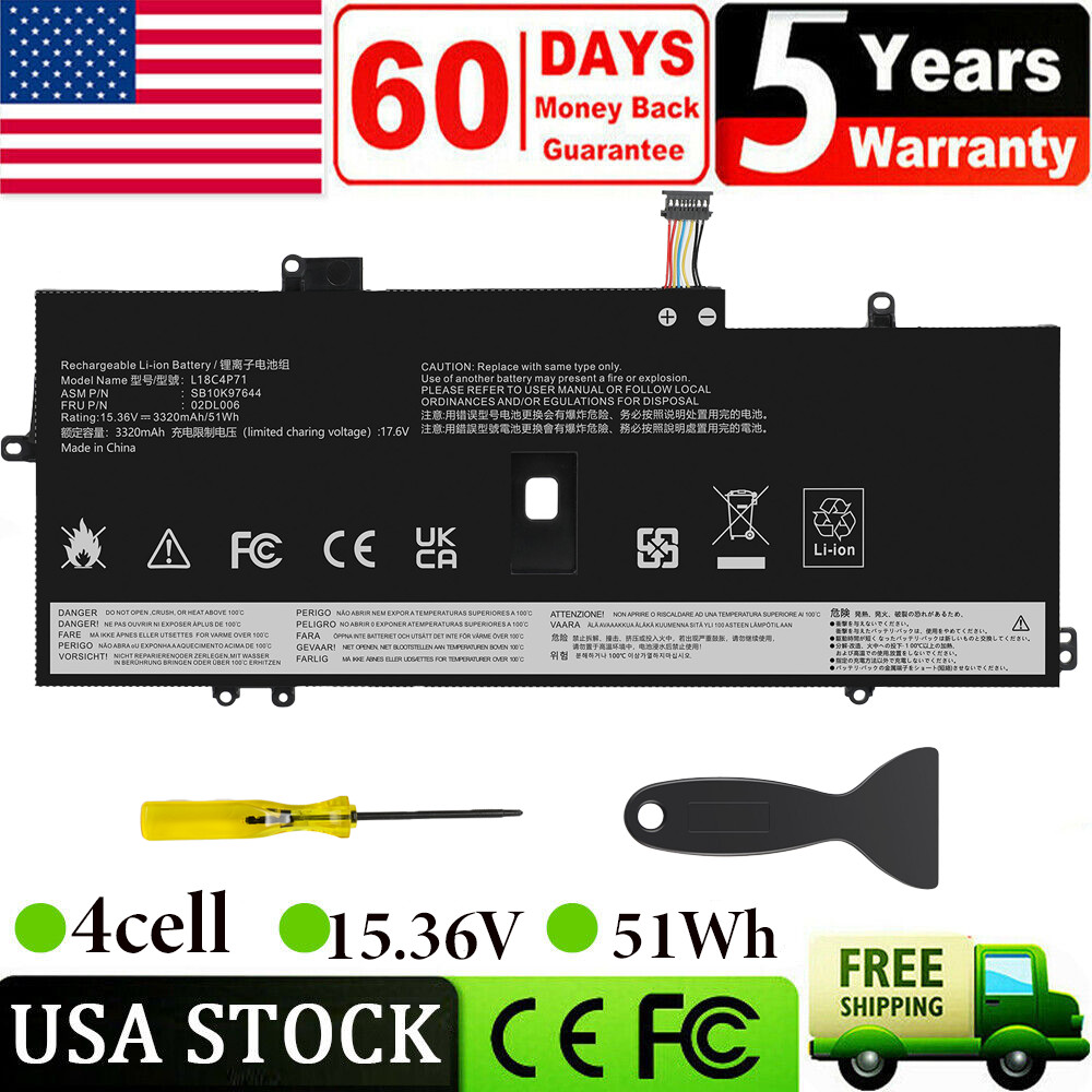 5B10W13931 for LENOVO THINKPAD X1 CARBON G7 G8 X1 Yoga 4th 5th BATTERY L18C4P71
