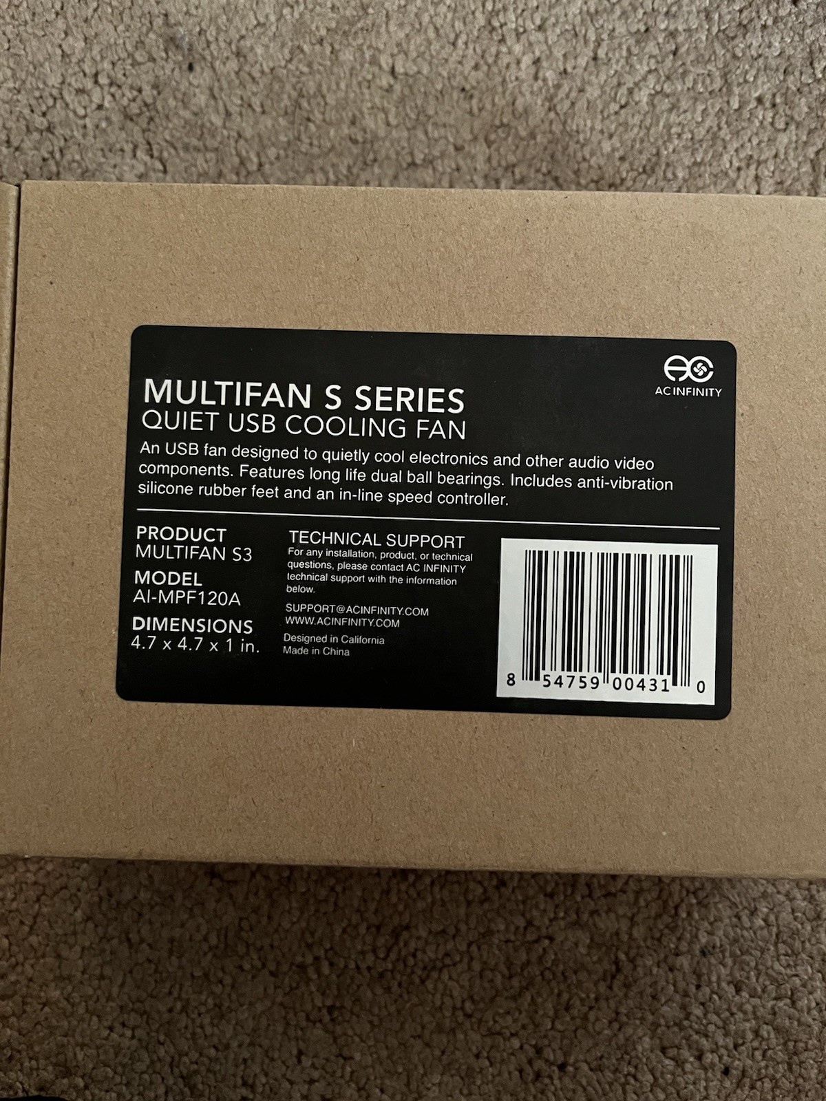 MULTIFAN S3, Quiet 120mm USB Cooling Fan for Receiver DVR Computer XBOX Cabinets