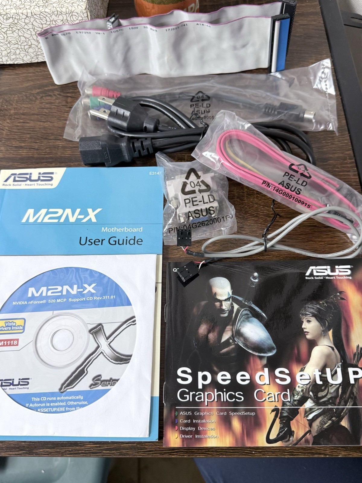 ASUS M2N-X Box Manuals Driver CDs Cables Accessory Lot NOS No Motherboard