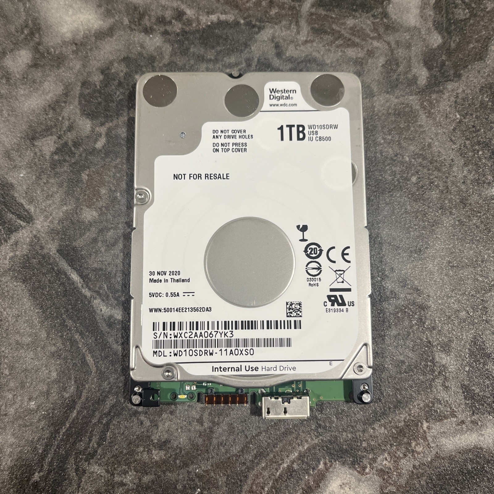 Western Digital WD10SDRW-11A0XS0 1TB 2.5" USB 3.0 Hard Drive - HD1031A
