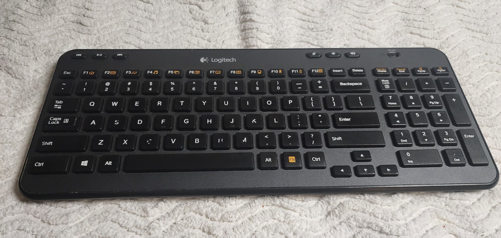 LOGITECH K360 Portable Wireless Black Keys Full Size Keyboard VGUC
