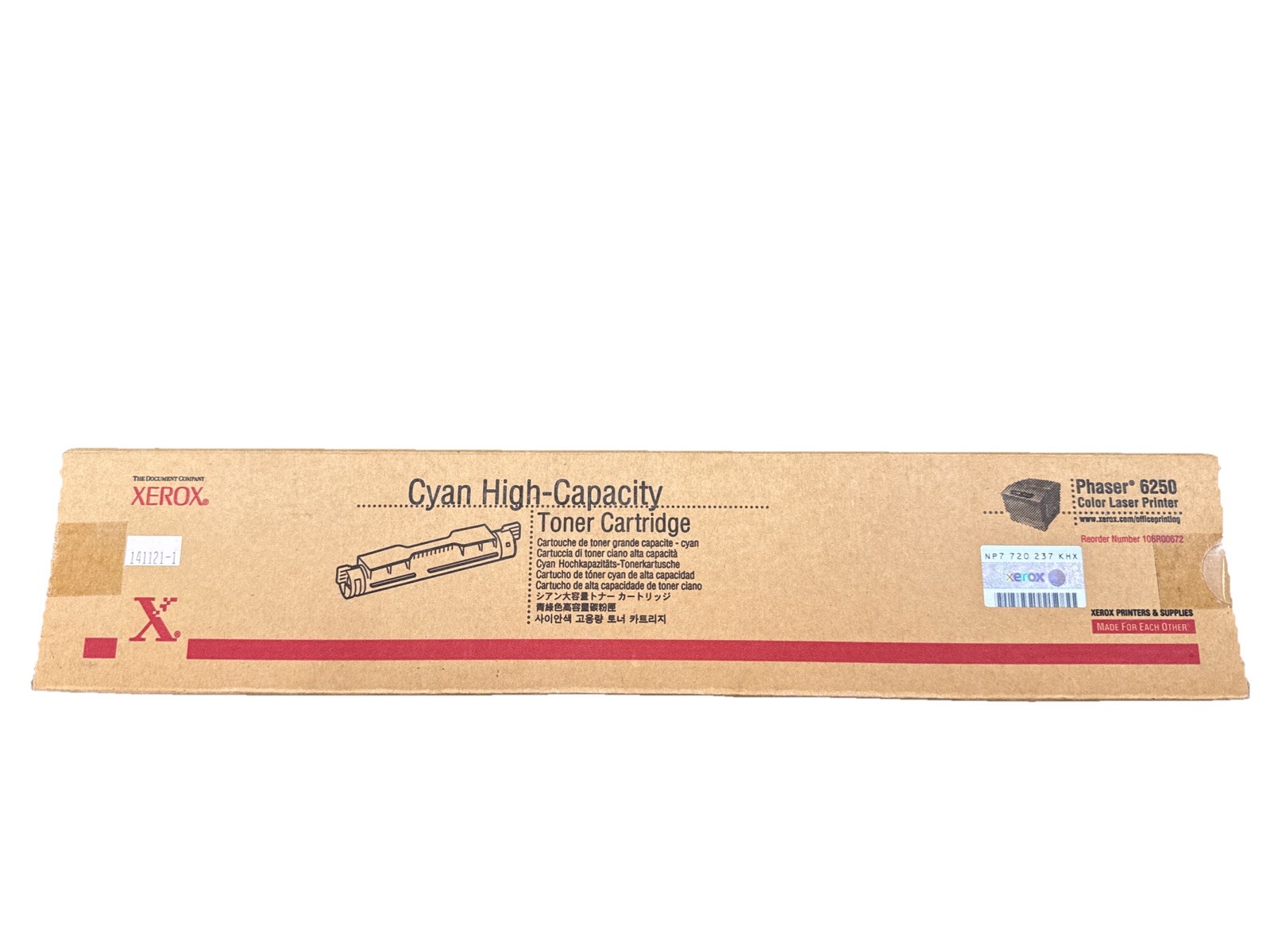 NEW SEALED GENUINE Xerox Phaser 6250 Cyan HIGH YIELD Toner 106R00672