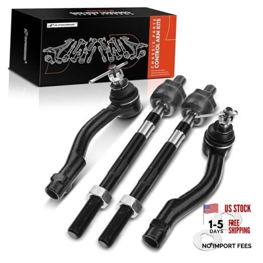 A-Premium Set of 4, Front Inner & Outer Tie Rod End Kit, Compatible with Kia
