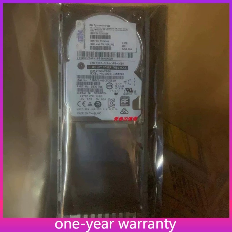 1PCS 02YC024 02PX589 02PX740 IBM 1.8TB 10K SAS 12Gb/s 2.5'' V5000E Hard Drive H