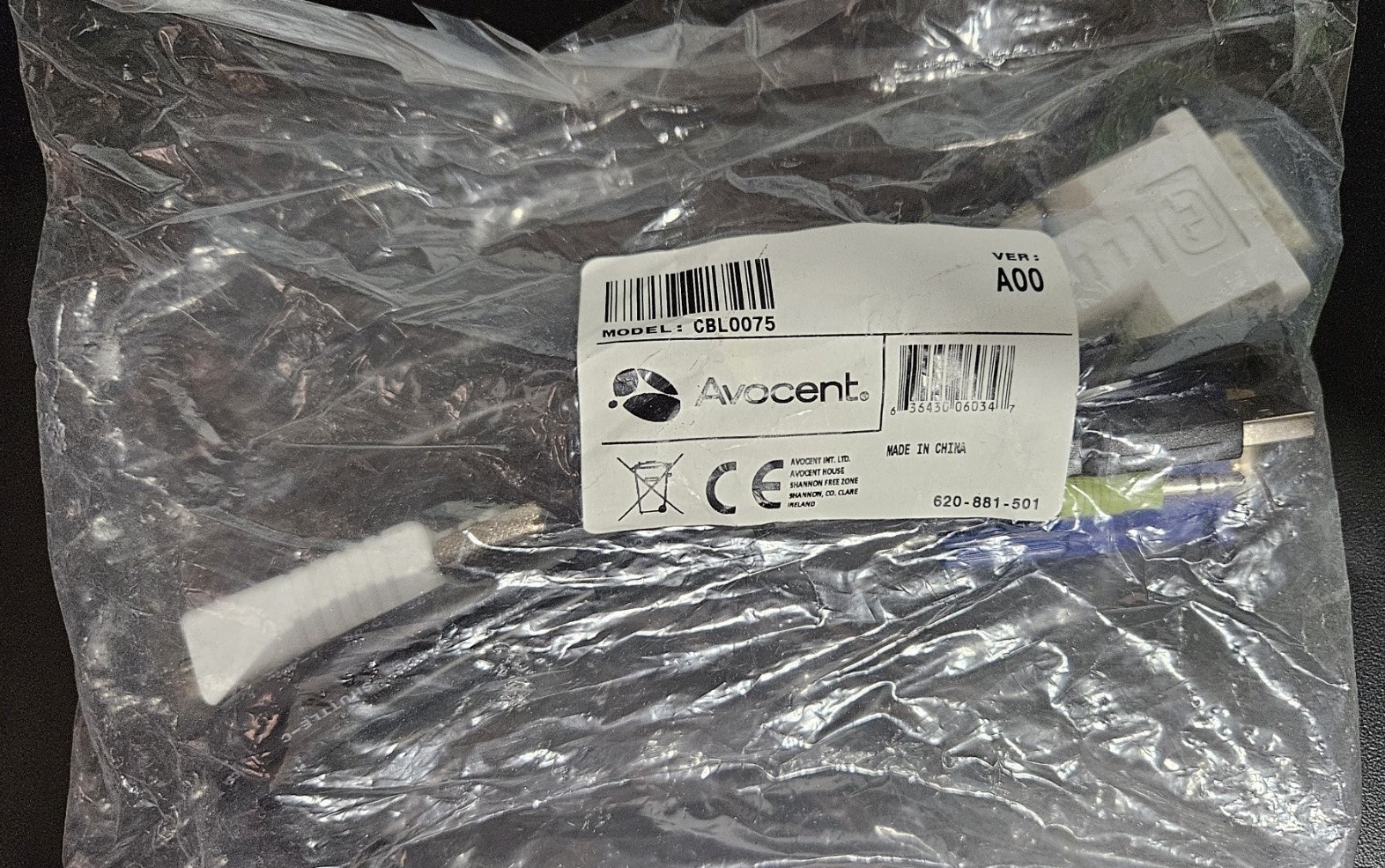 Avocent CBL0076 HMX Classic Transmitter Breakout Cable DVI/VGA HMIQSHDI - NEW