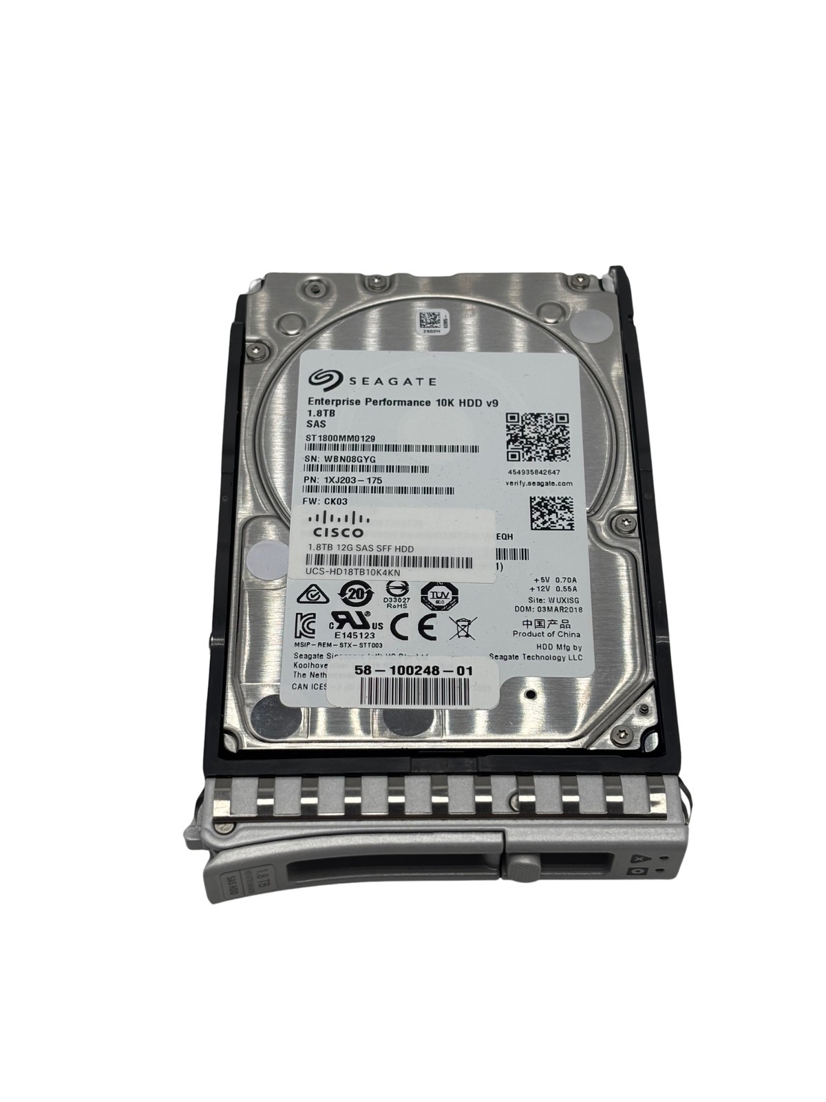 Cisco UCS-HD18TB10K4KN 1.8TB 10K 12Gbps 2.5 4Kn SAS Hard Drive"