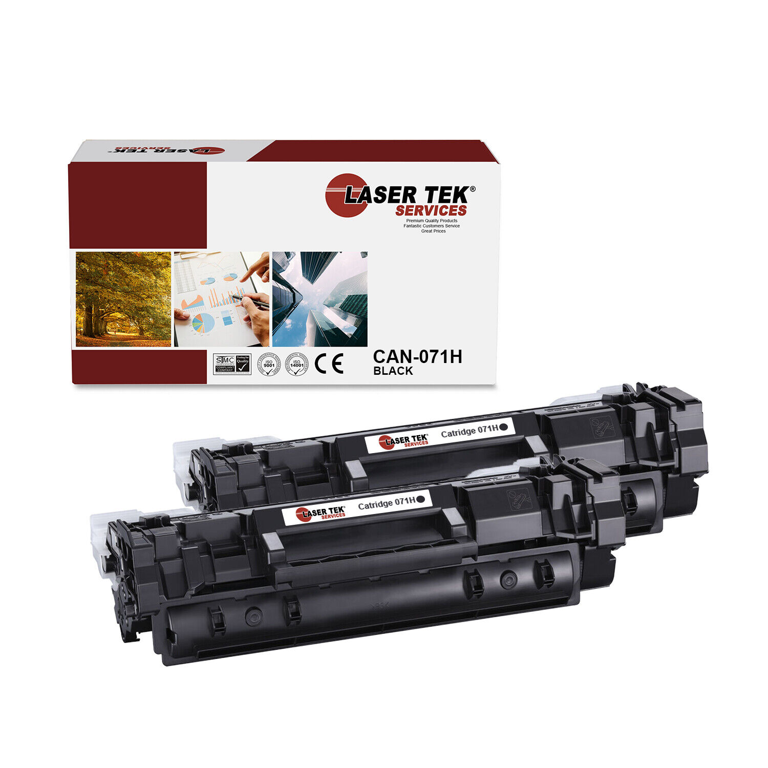 2Pk LTS 071H Black HY Compatible for Canon i-Sensys LBP122dw Toner Cartridge