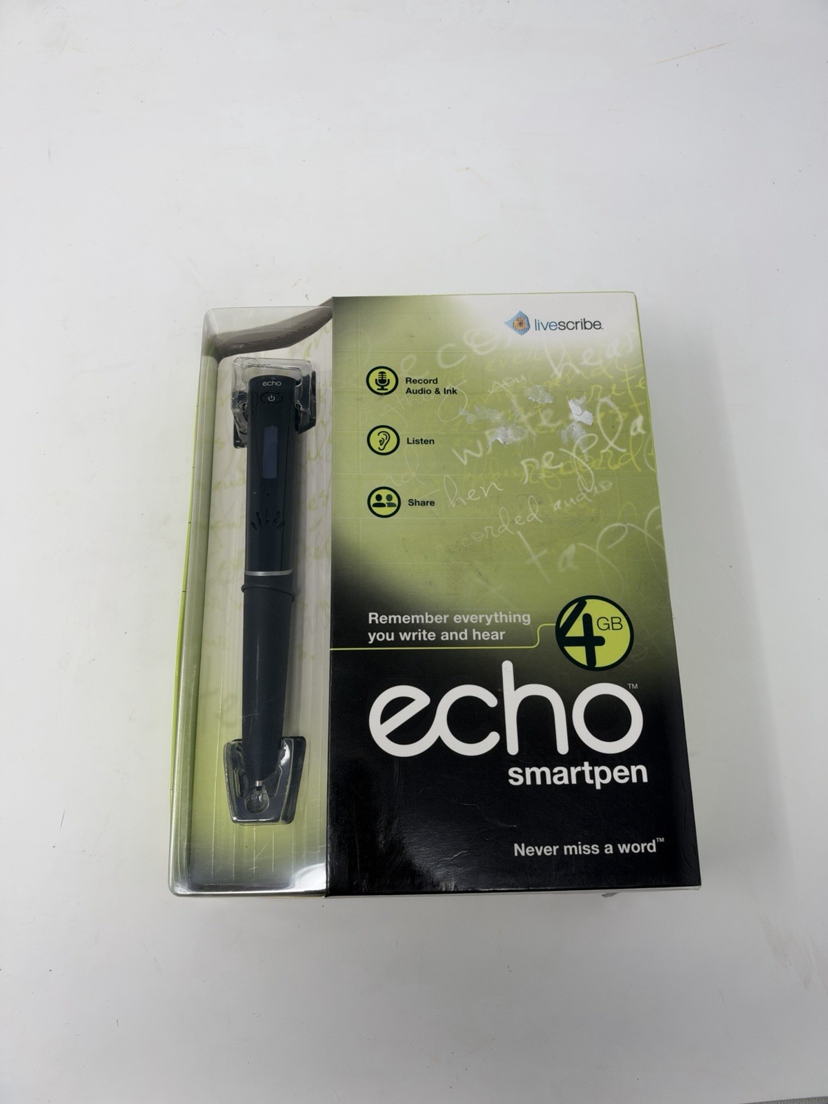Livescribe 4 GB Echo Smartpen APA-00006 Voice Recorder Audio Note Taking NEW