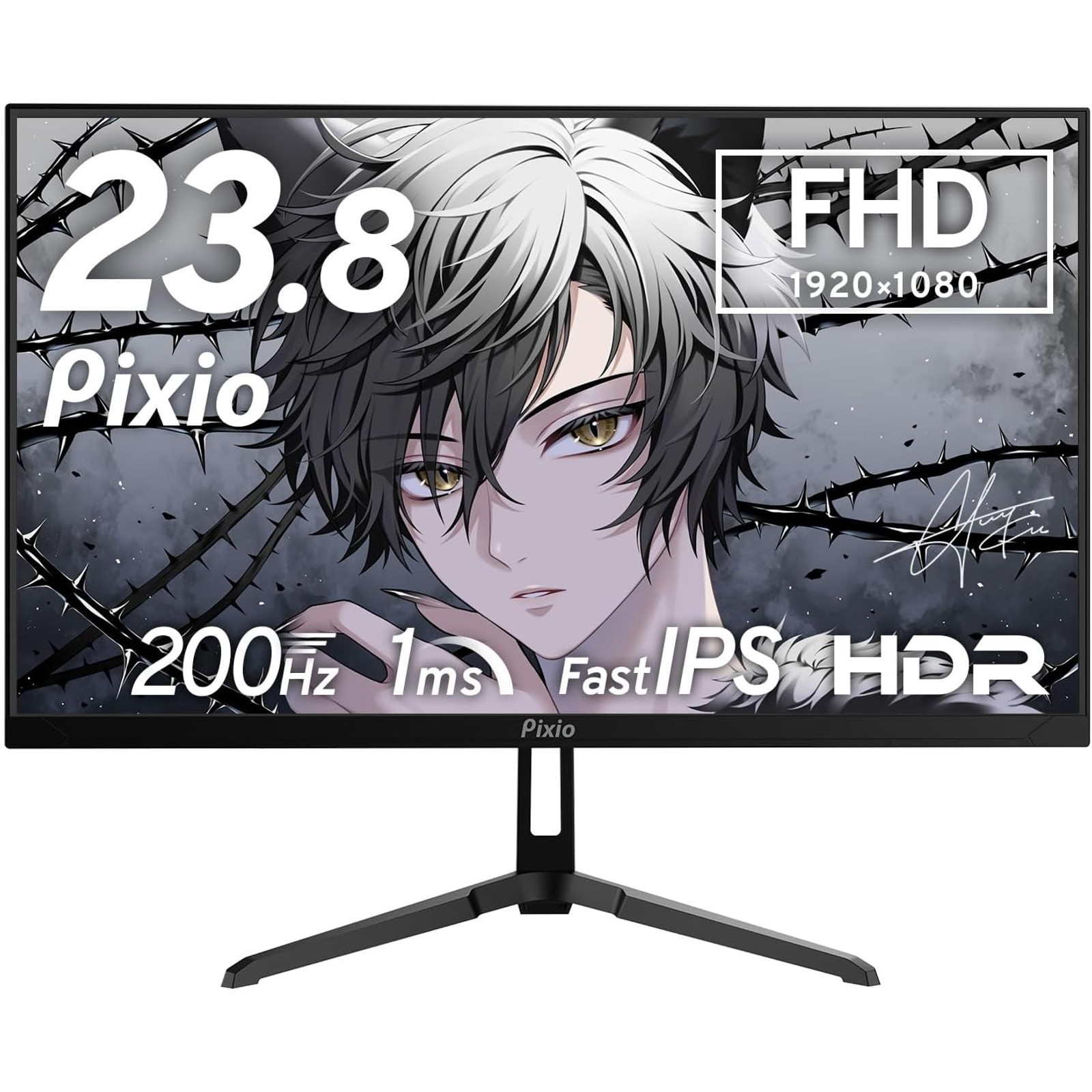 Pixio PX248 Wave Black Gaming Monitor 23.8" 200Hz Fast IPS FHD AMD FreeSync