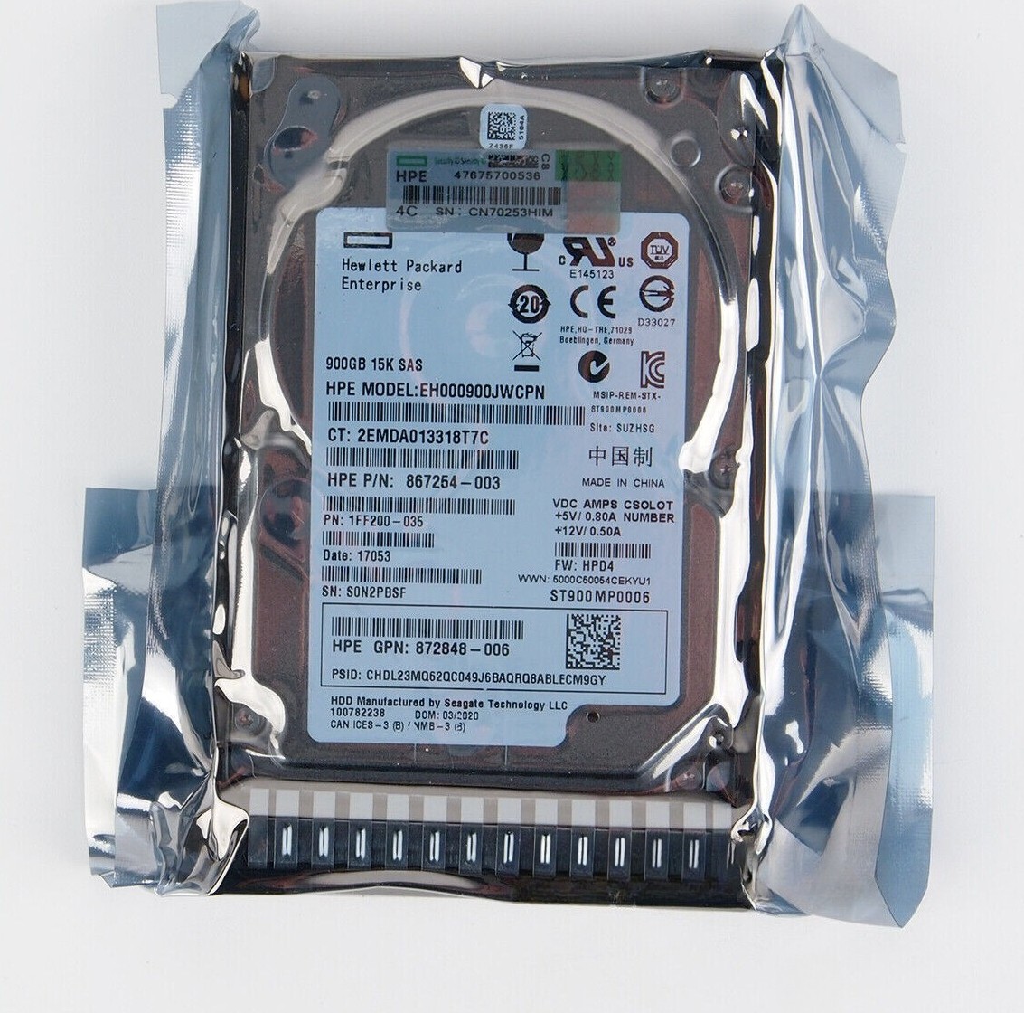 HPE 900GB SAS 12G 15K ENT 2.5" DS HDD 870795-001 870759-B21