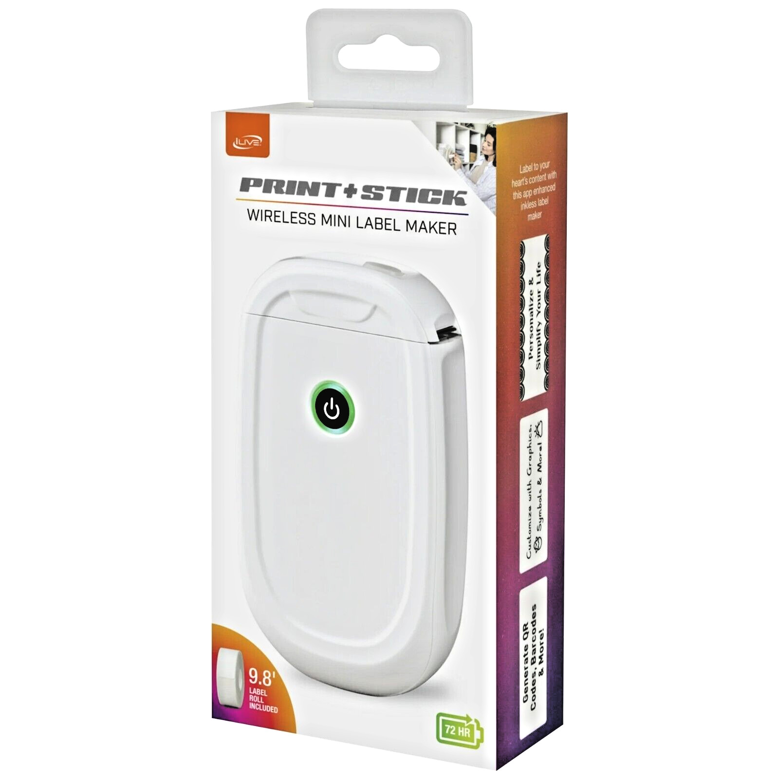 iLive Bluetooth Label Maker Wireless Inkless Thermal Printer Portable Stickers