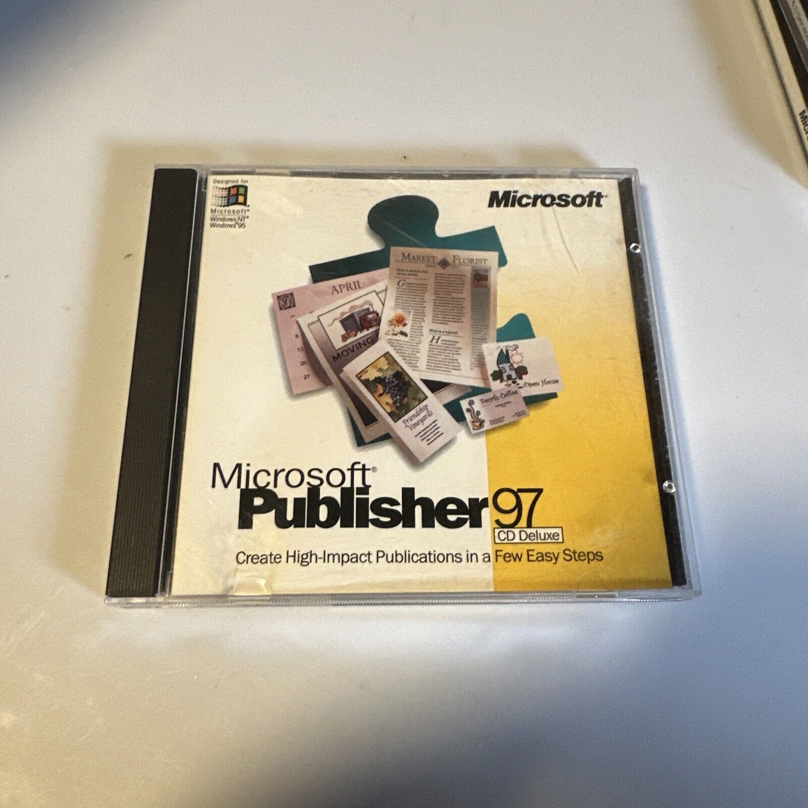 Microsoft Publisher 97 PC Software CD Deluxe Version Create Publications w/ Key