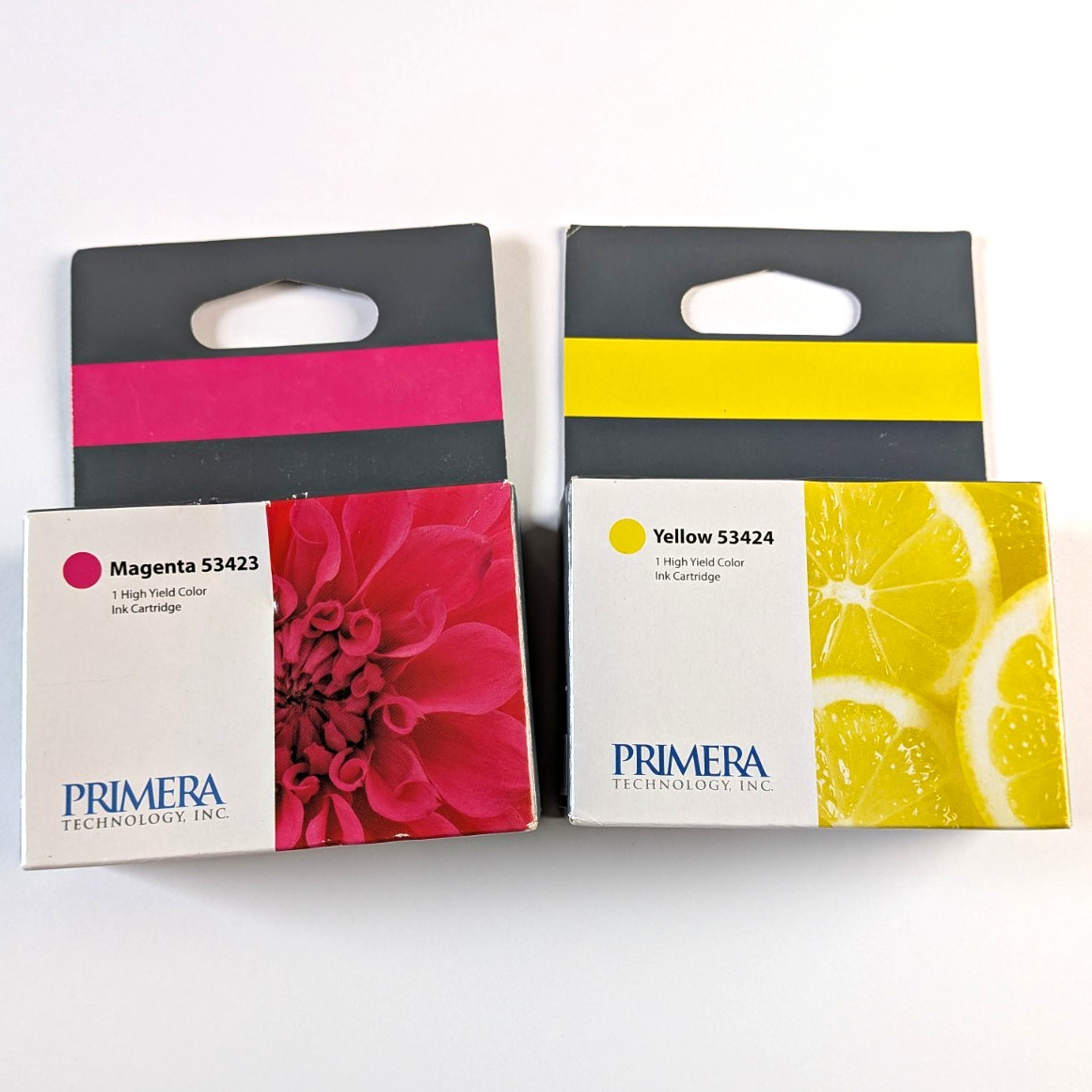 Primera Technology Inc. Magenta 53423 & Yellow 53424 High Yield Ink Cartridges