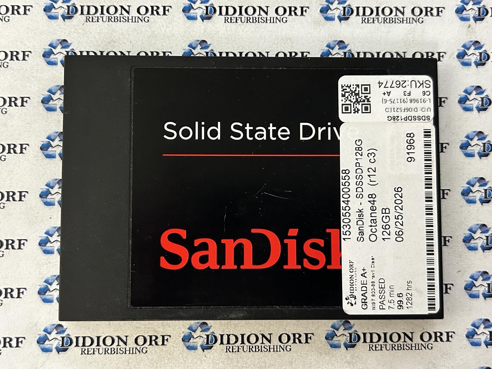 SANDISK 128GB 2.5" SATA SSD SDSSDP128G, Grade A+, SKU 26774