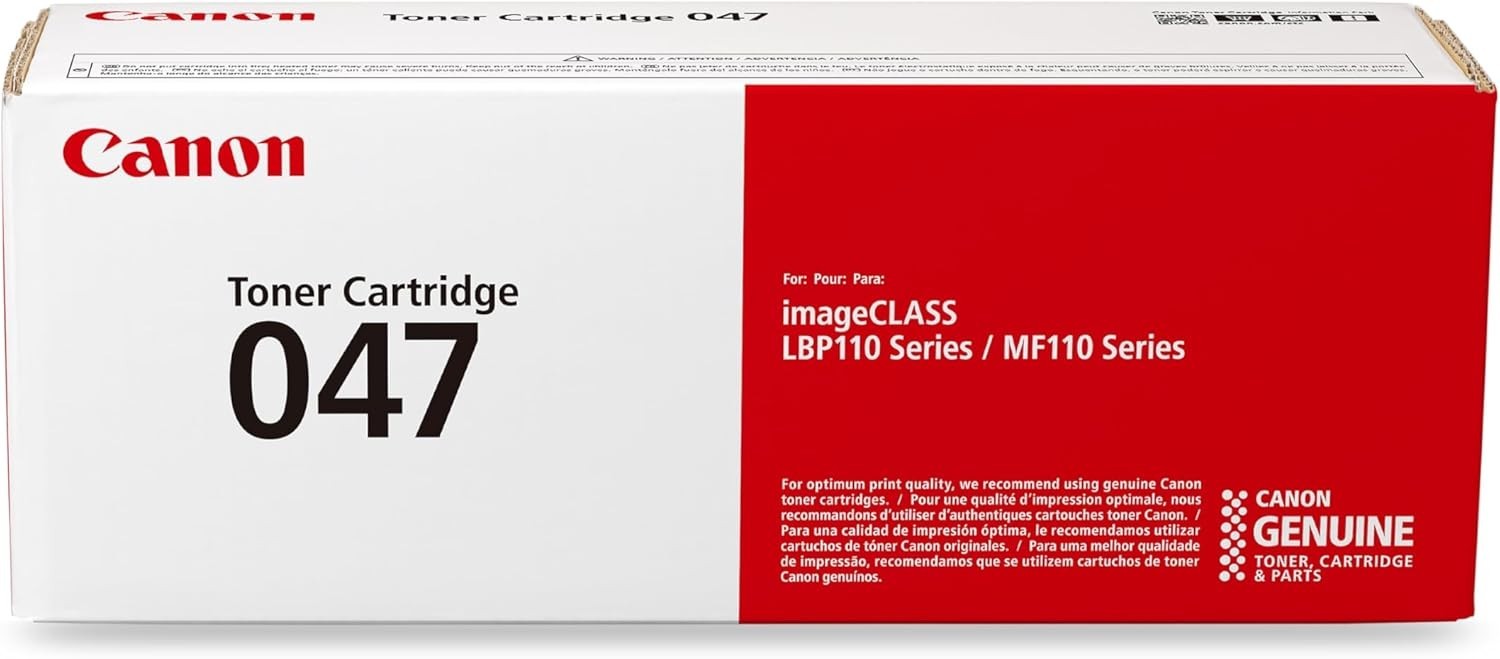 Canon Genuine 047 Black Toner Cartridge Compatible with LBP113w, MF113w