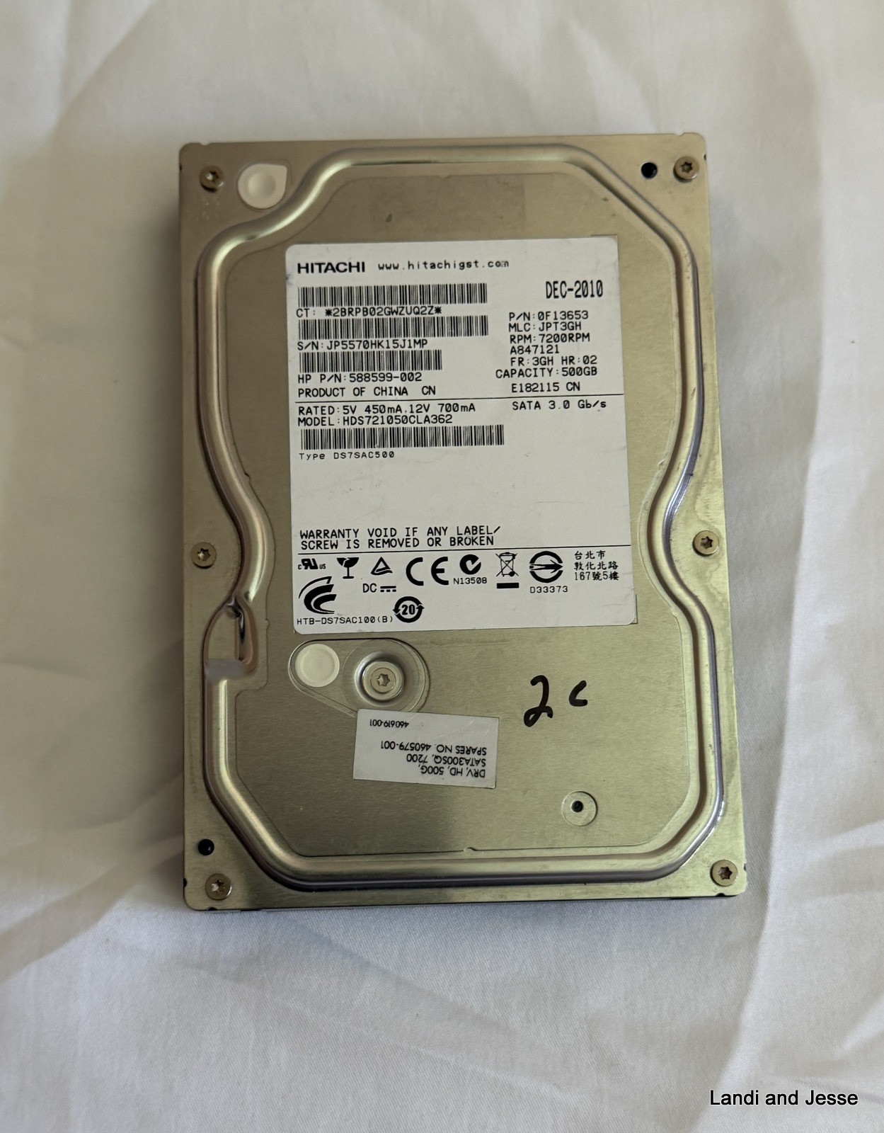 HITACHI HDS721050CLA362 500GB 7200RPM 3.5" SATA Desktop Hard Drive 0F10381