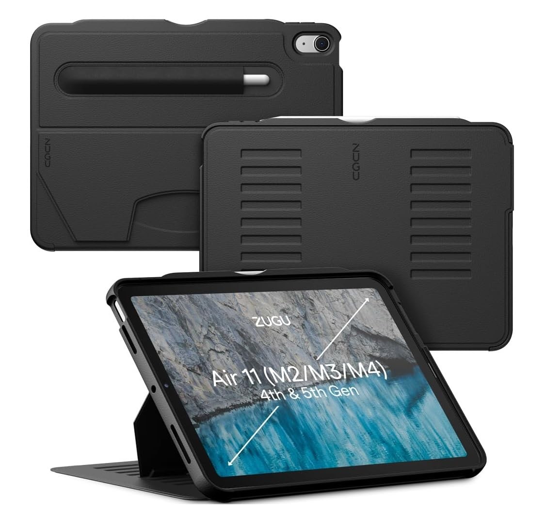 ZUGU Case for iPad Air 11 inch (M2/M3/M4) 10.9 Gen 5/4 [Black] Black