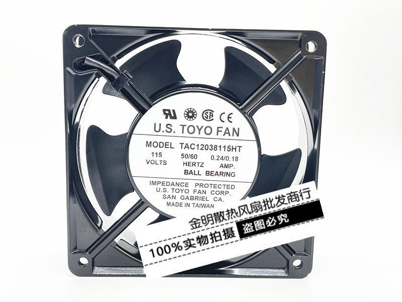 1PCS U.S.TOYO 12CM TAC12038115HT AC115V Aluminum Frame AC Cooling Fan