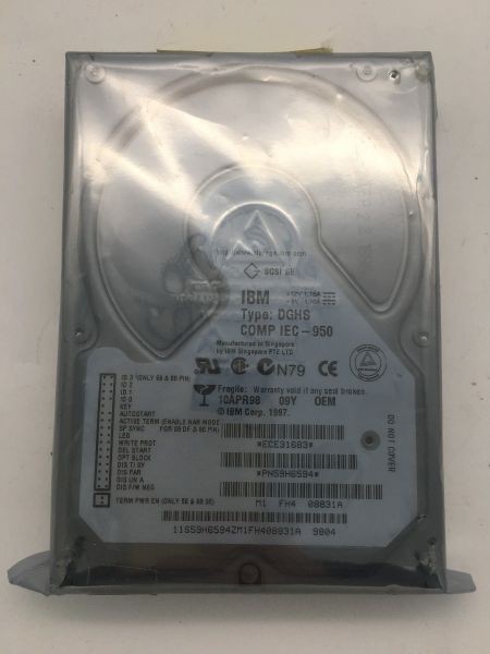 9gb scsi, ibm dghs 10apr98 09y 0em, pn59h6594