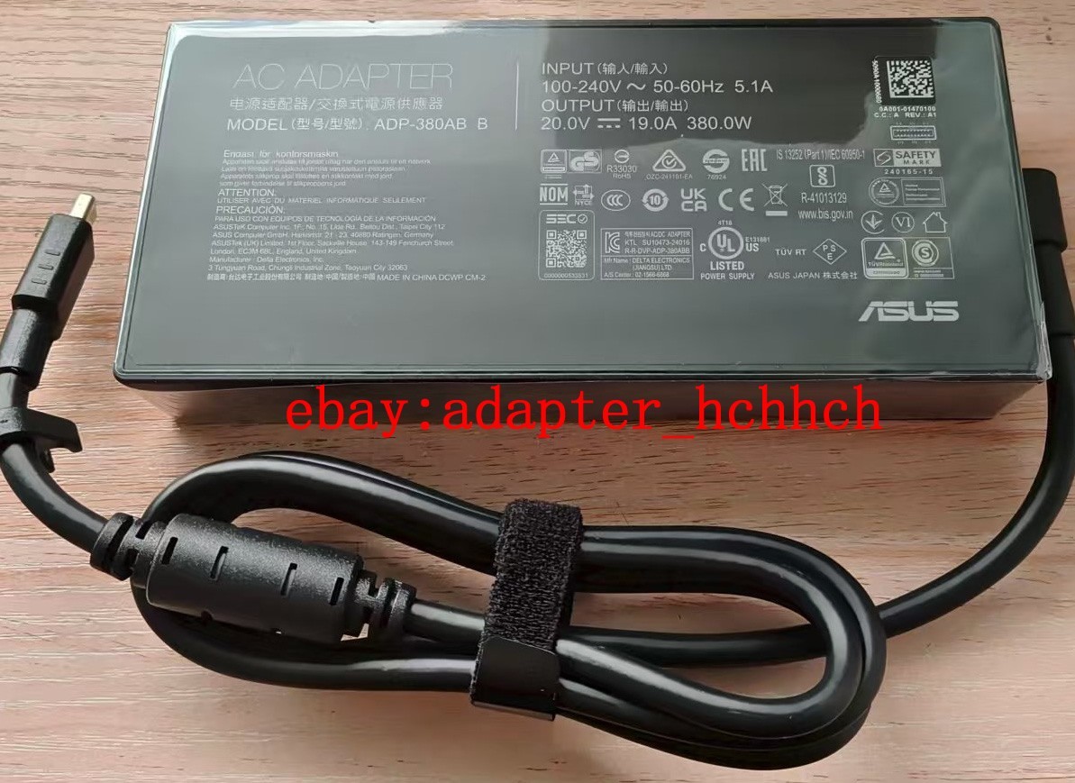 New Original OEM ASUS ROG SCAR 18 G835LX-XS98 ADP-380AB B 380W/20V Adapter&Cord