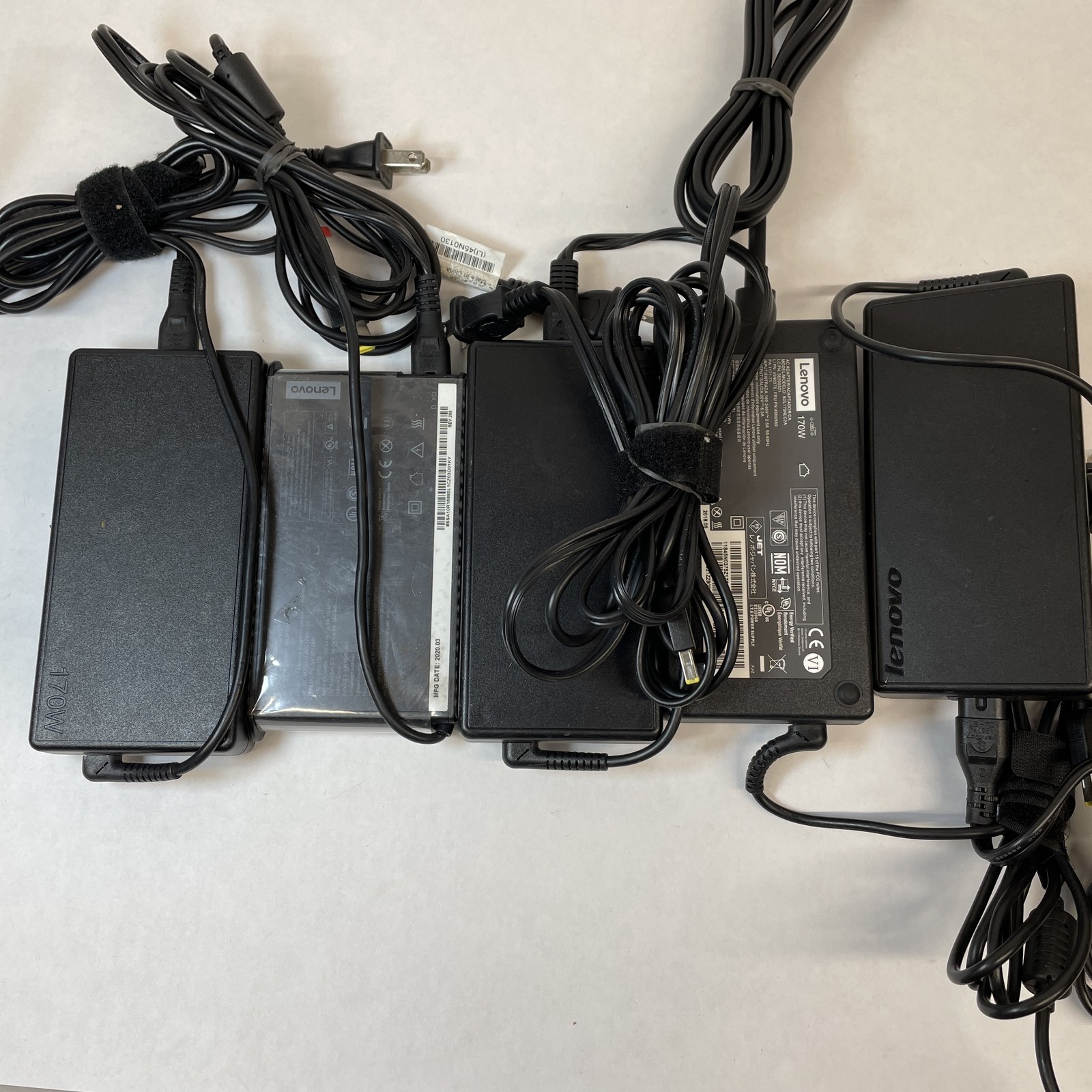 Lot of 5 Lenovo OEM 170W Slim Tip 20V 8.5A AC Adapters Mixed Models