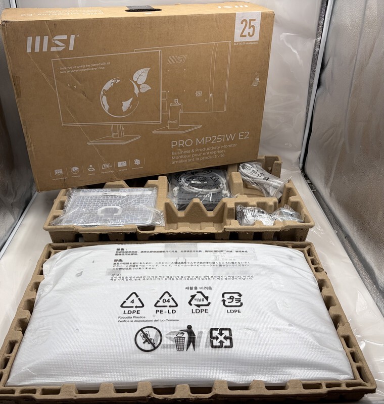 MSI PRO MP251W E2 24.5-INCH IPS 1920 X 1080 FHD BUSINESS MONITOR - WHITE