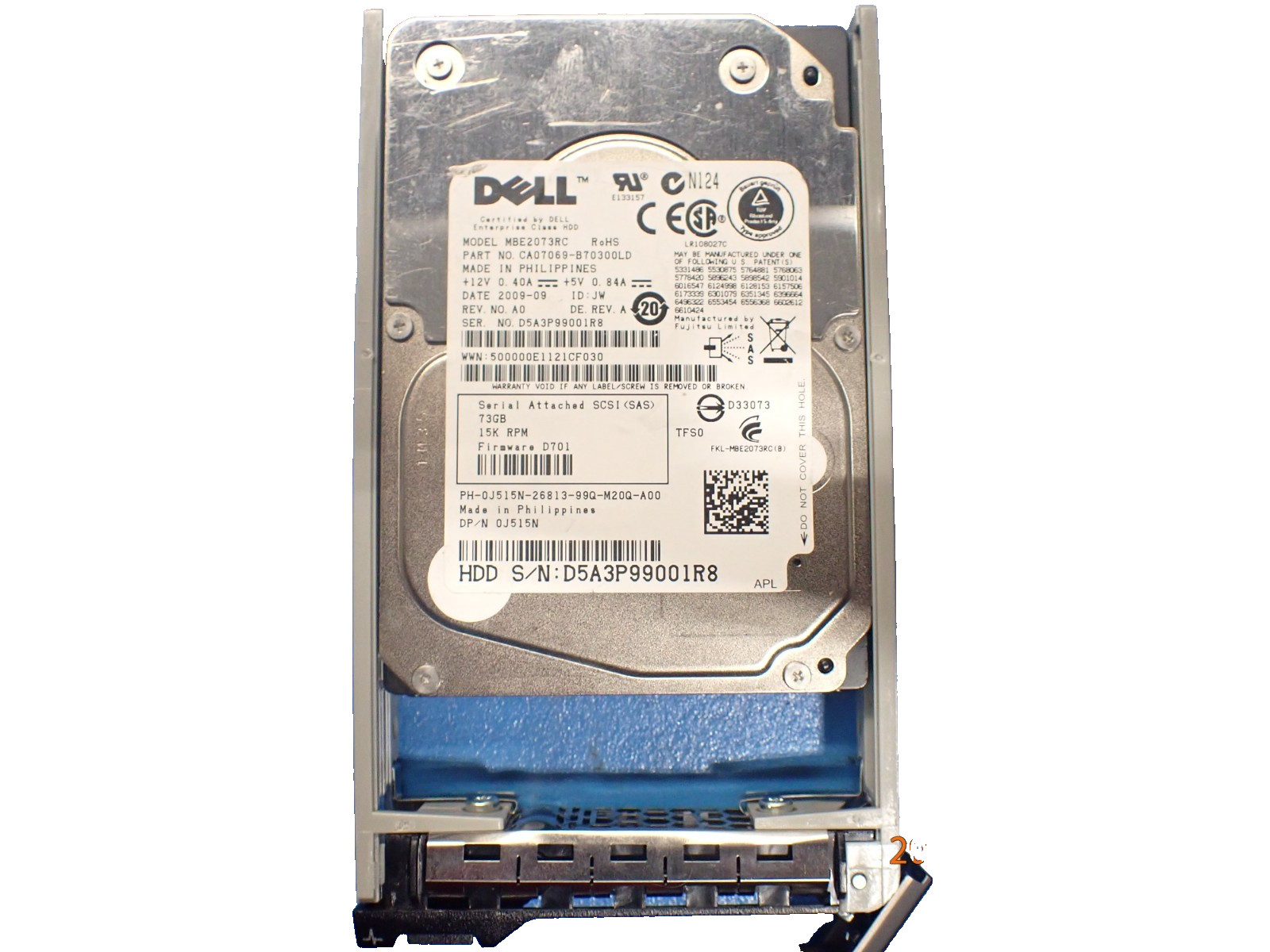 Dell 0J515N MBE2073RC 73GB 15K RPM 3G/S SAS 2.5" Internal Hard Disk Drives 