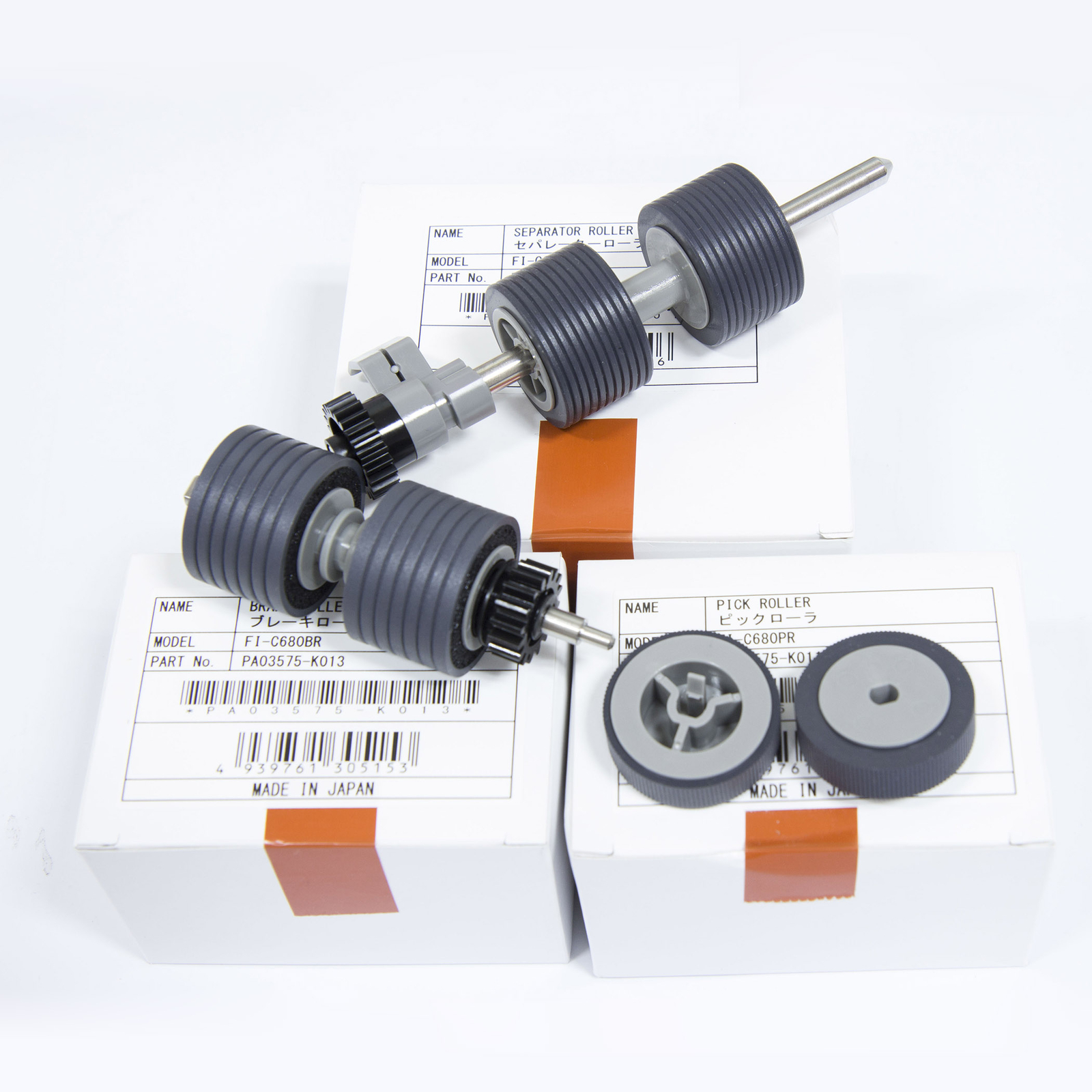 PA03575-K011 K012 K013 Brake Pickup Roller w/ Shaft for Fujitsu fi-6800 fi-6400