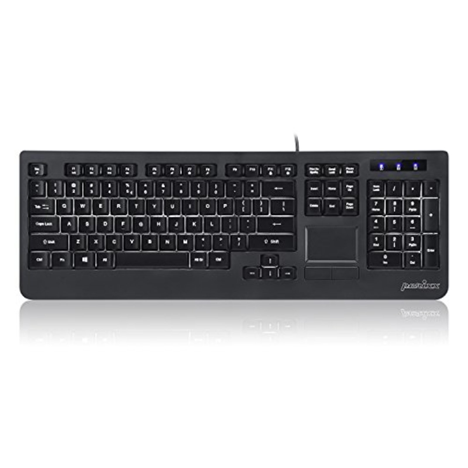 Perix PERIBOARD - 313 Keyboard with touchpad LED backlight installed Wired stand