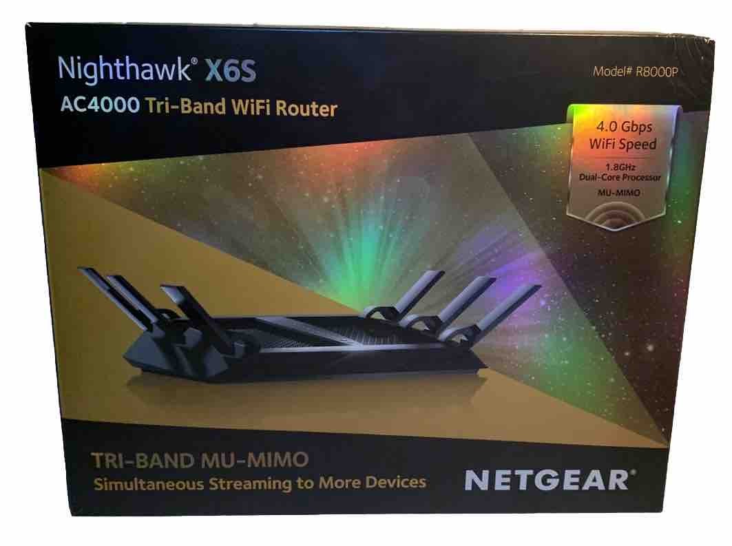 NETGEAR Nighthawk X6S AC4000 Tri-Band MU-MIMO WiFi Router R8000P-100NAS NEW OPEN