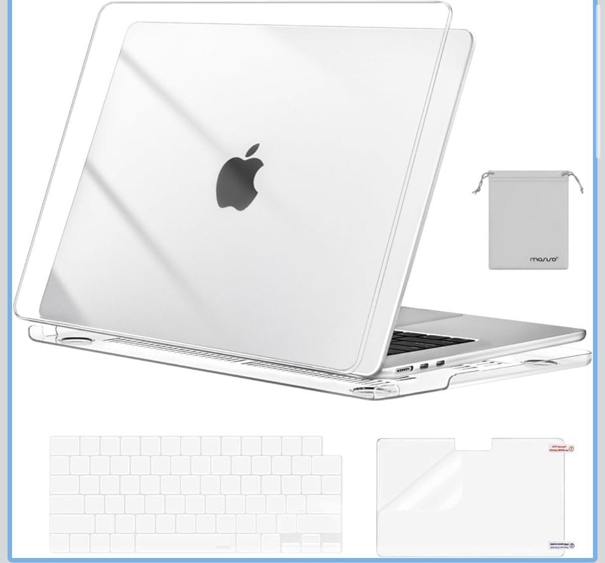 Mosiso Plastic Hard Shell Case Clear for MacBook Air/MacBook 13" A2681/A2340
