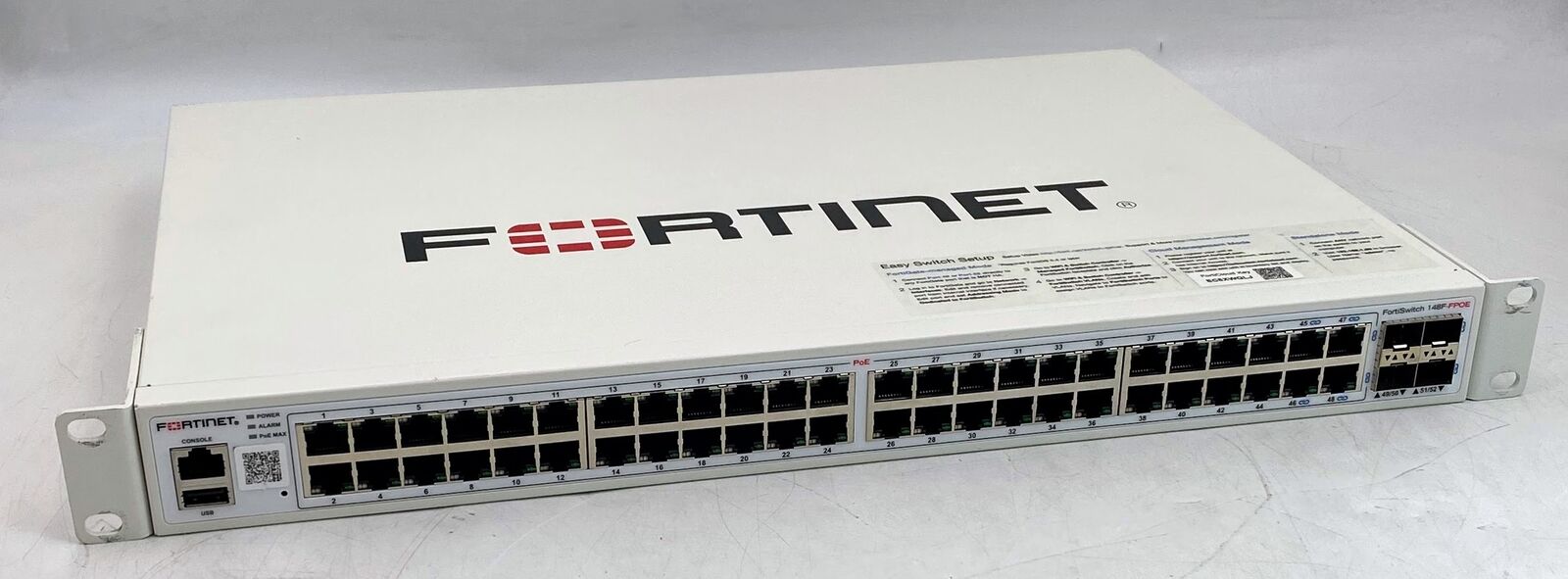 Fortinet FortiSwitch FS-148F-FPOE 48-Port Gigabit Ethernet PoE+ Switch