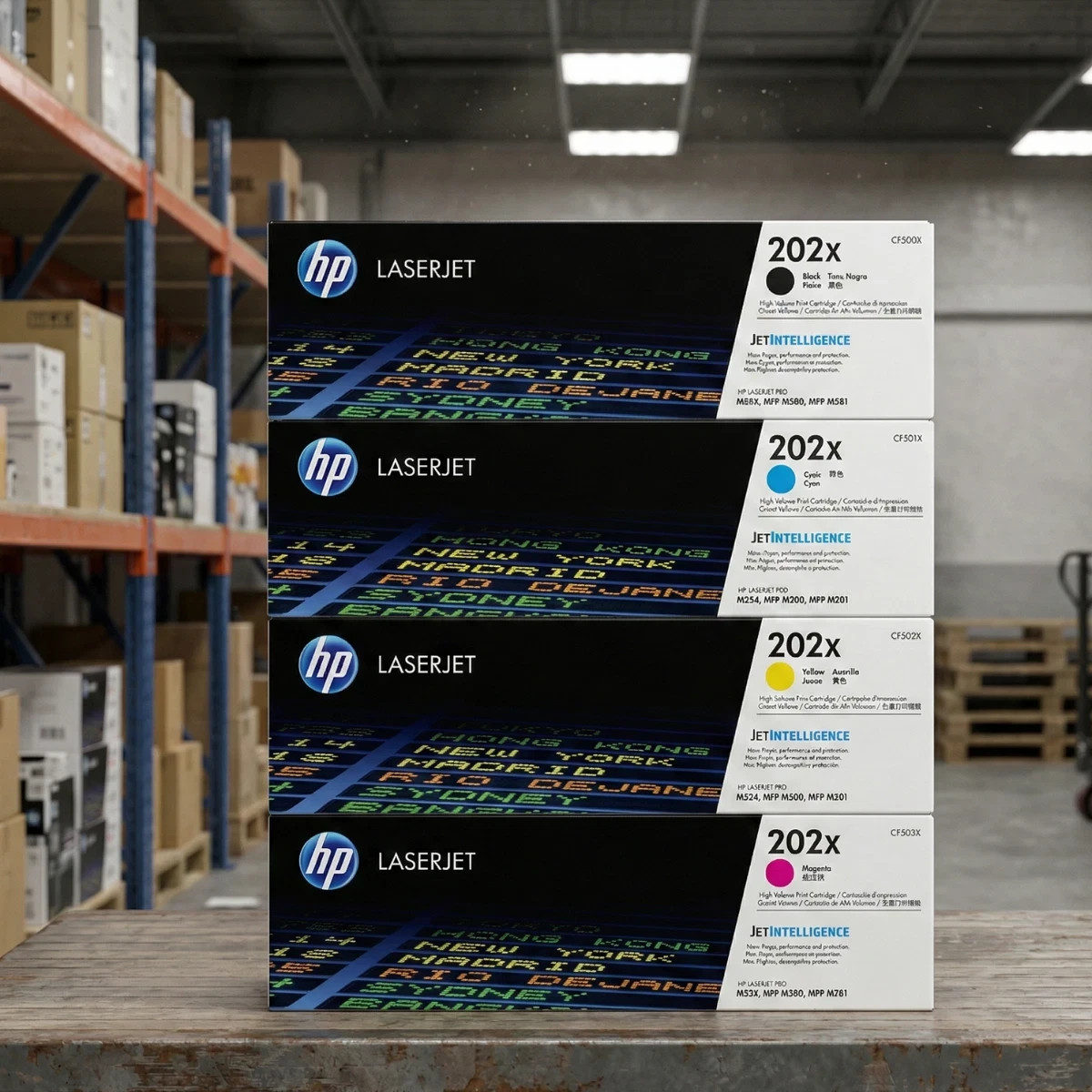 HP 202X Toner 4-Pack | Black Cyan Magenta Yellow | For M281fdw M254dw